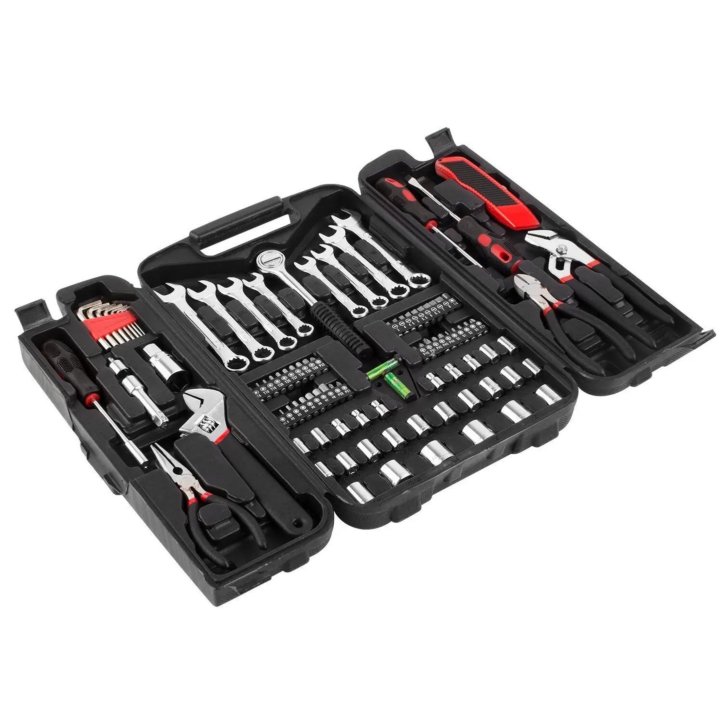 TLGREENDIY 95 Pcs Mechanics Tool Set Wrenches Sockets Case