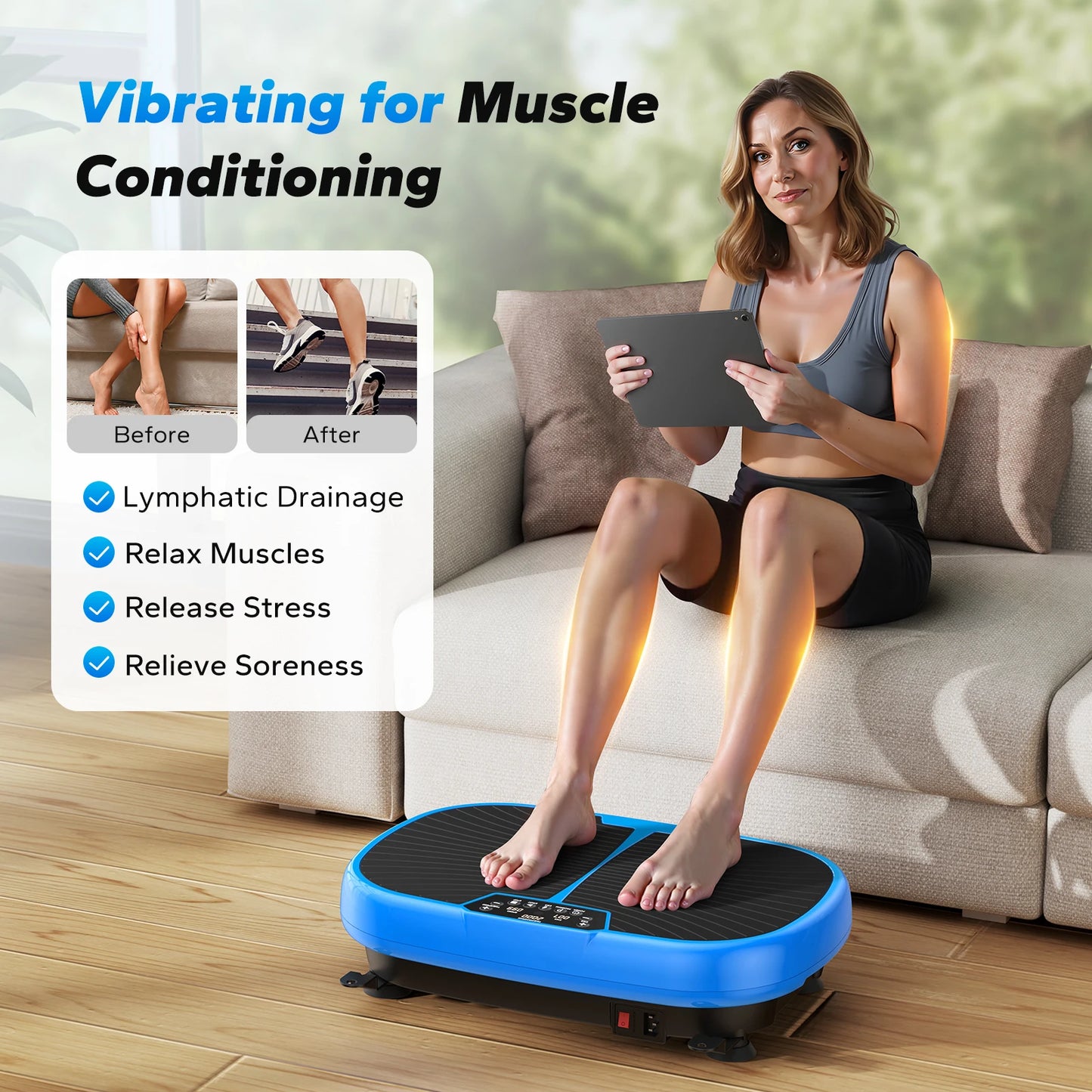 MERACH EMS Vibration Plate Lymphatic Drainage and Relief