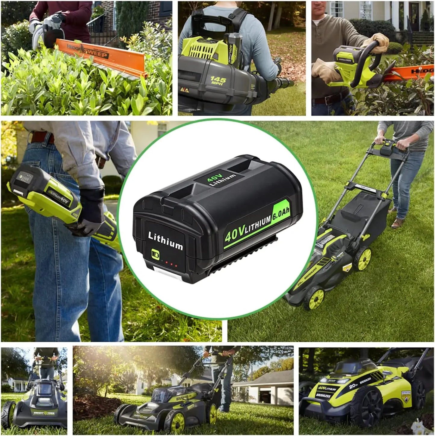JYJZPB 40V Ryobi Battery 6Ah Premium For OP40401 OP4050A