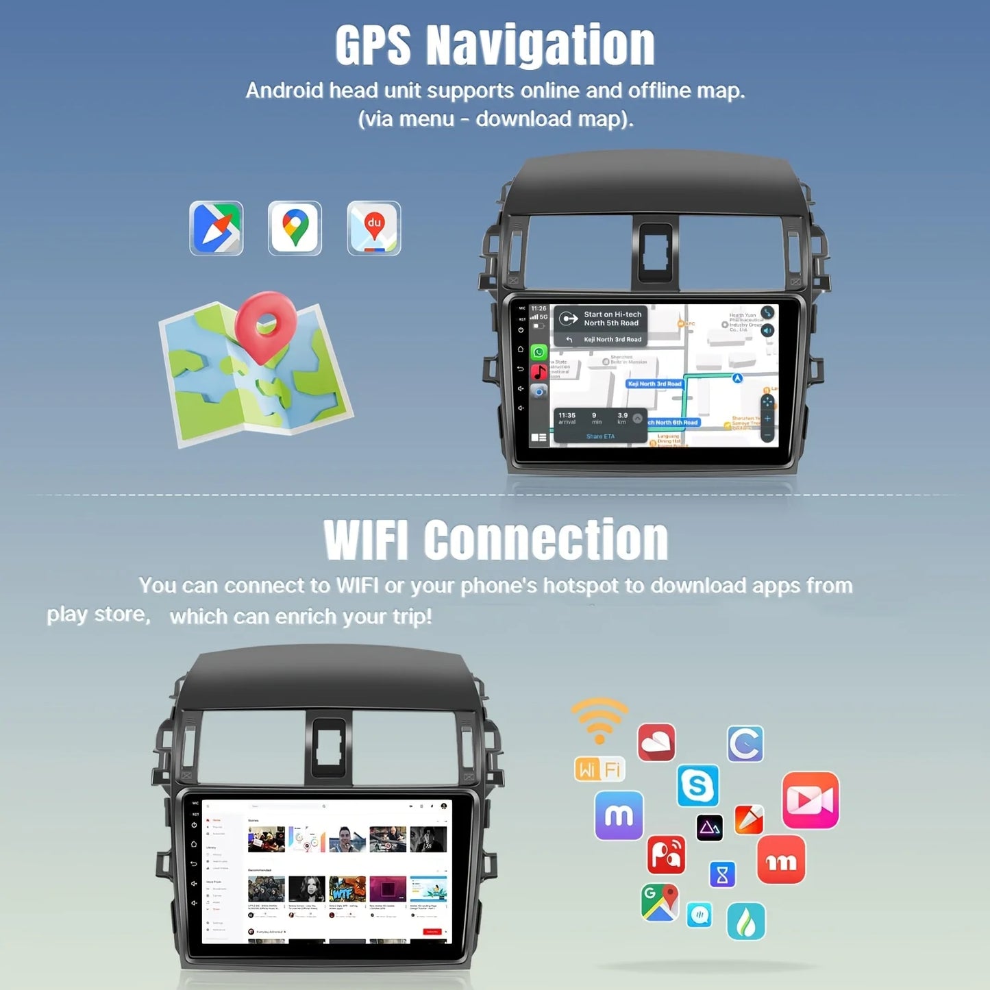 Naifay Wireless Car Stereo With CarPlay Android Auto