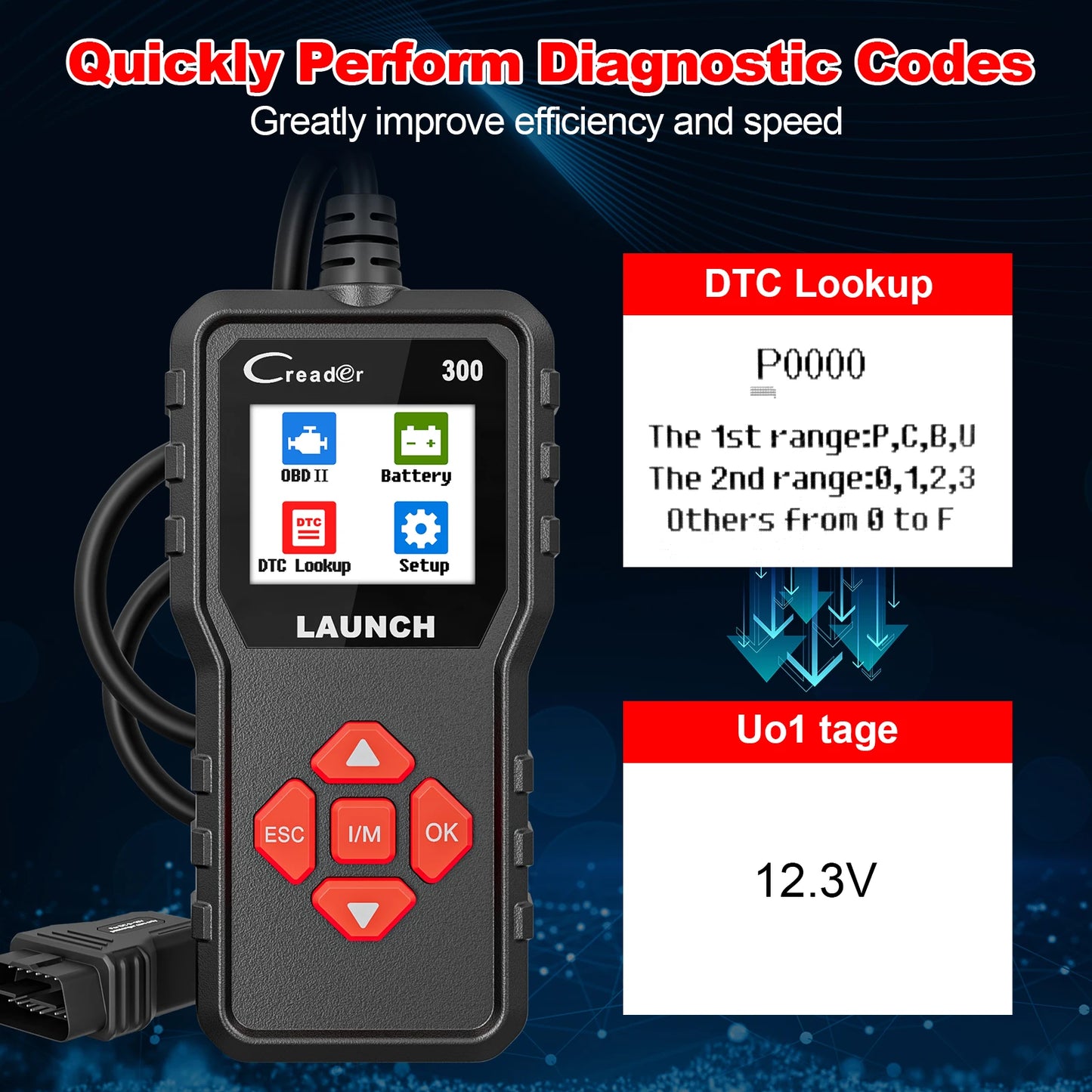 LAUNCH X431 CR300 OBD2 Scanner Code Reader Diagnostic Tool