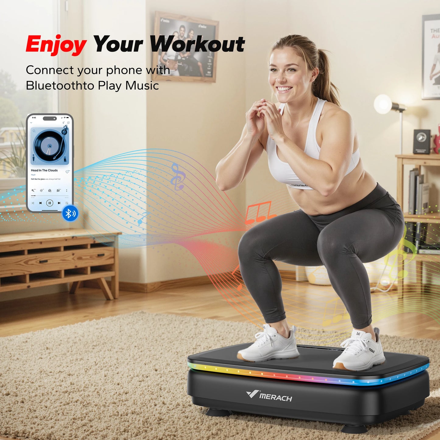 MERACH Vibration Plate Exercise For Whole Body Workout