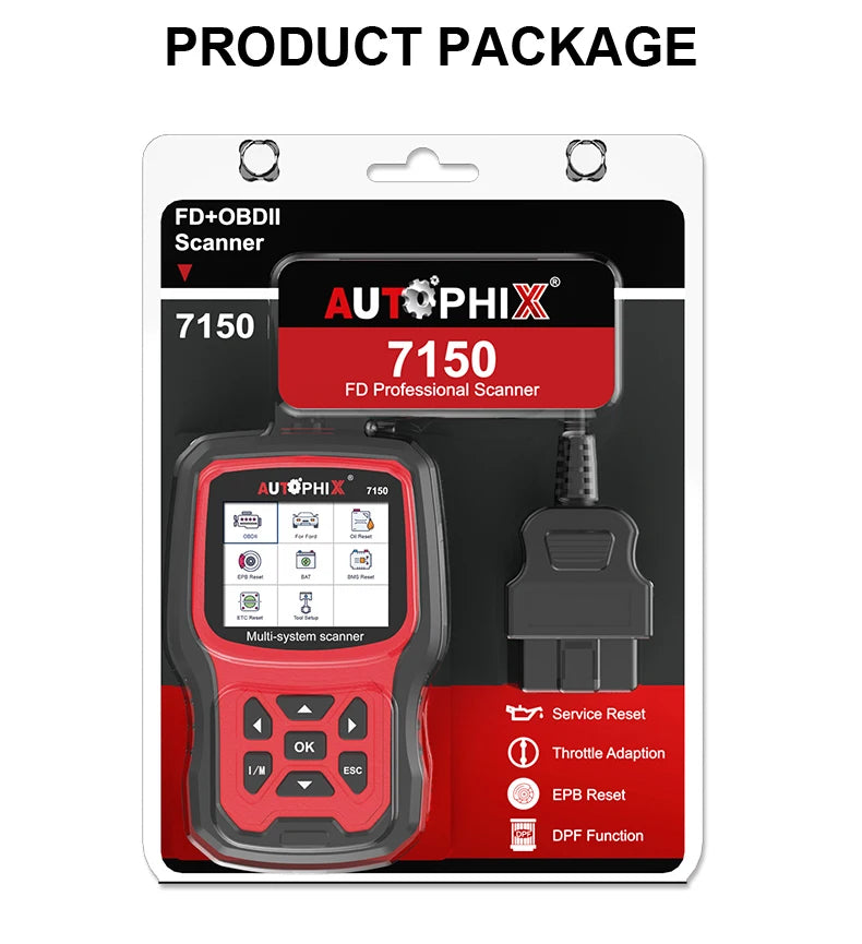 Autophix 7150 OBD2 Automotive Scanner Code Reader EPB TPMS