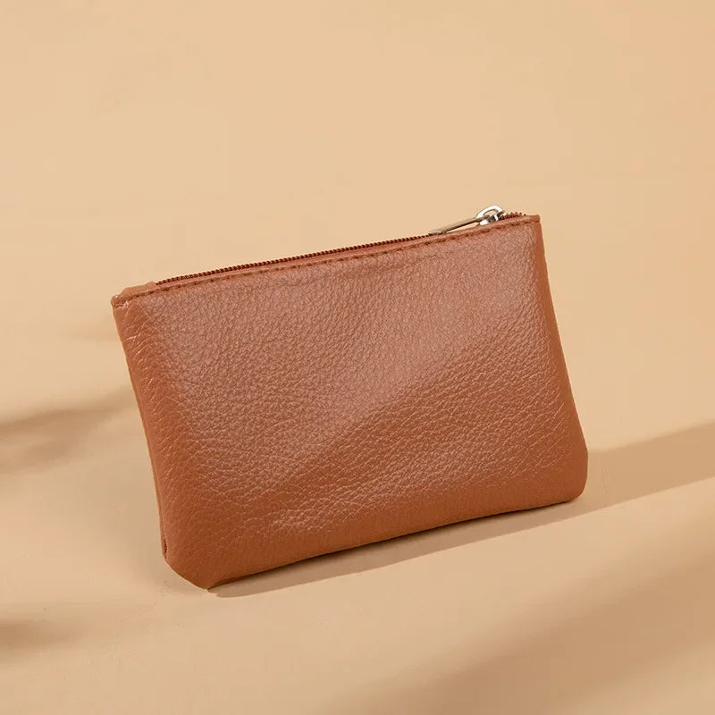 Women's Small Coin Wallet Zipper Card Purse PU Leather Bag