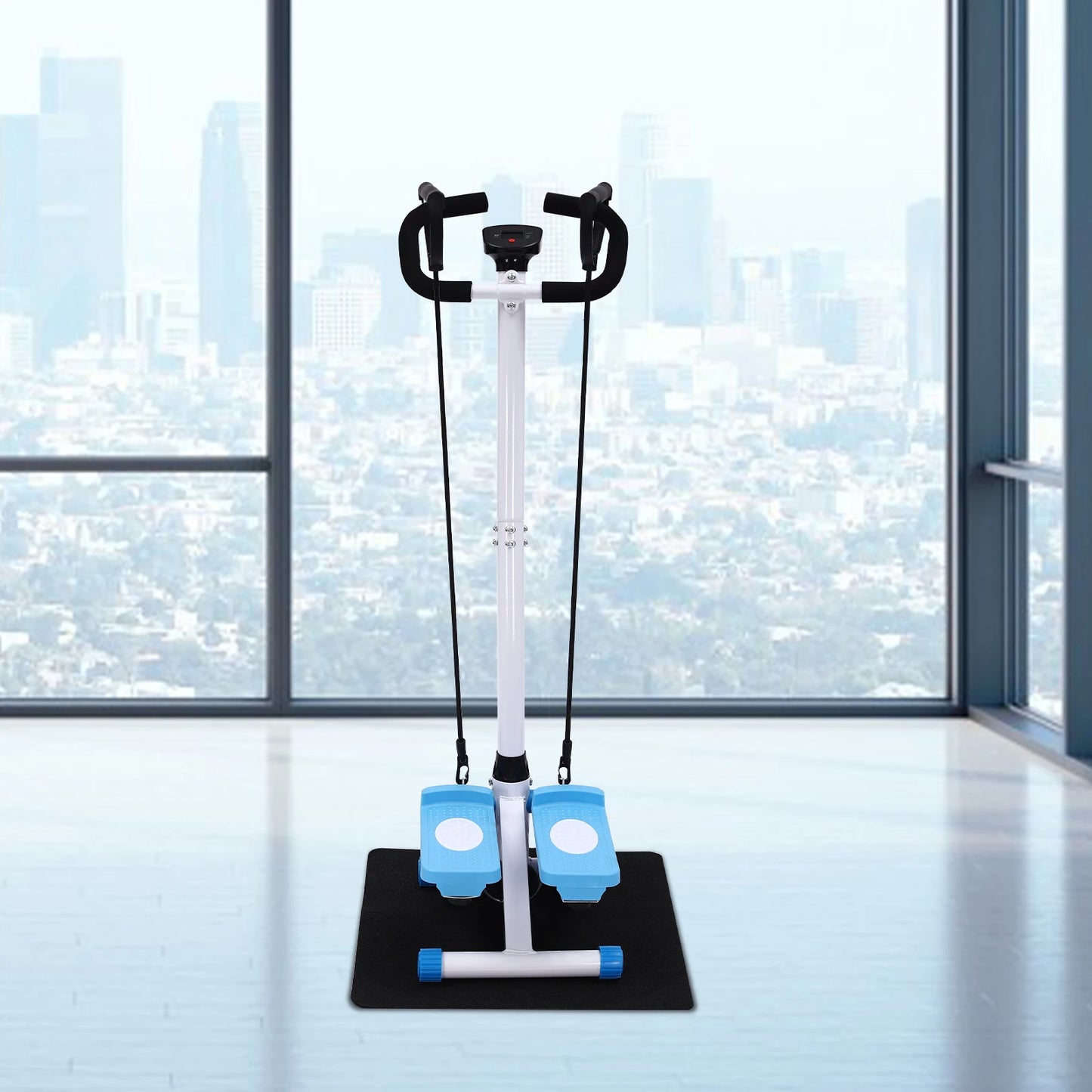 Fitness Stepper With Handlebars Adjustable Height Cardio