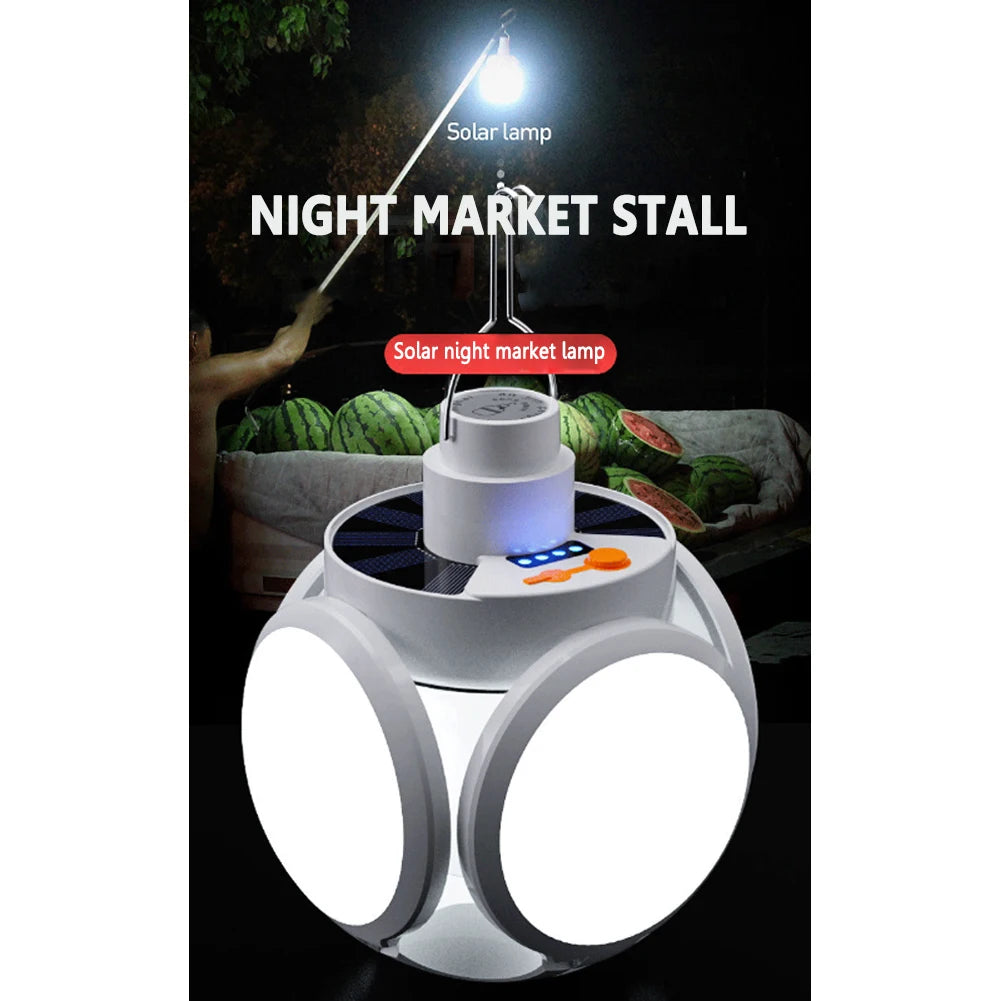 Solar Camping Light LED Rechargeable Lantern With 5 Gears