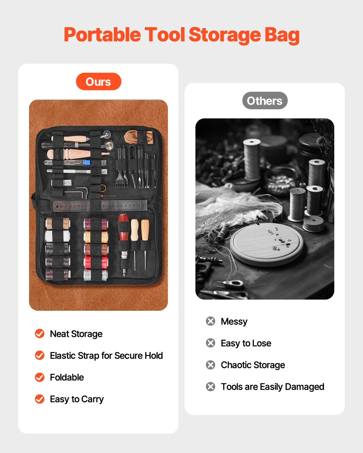 SucceBuy Leather Working Tools Kit Punching Stamping