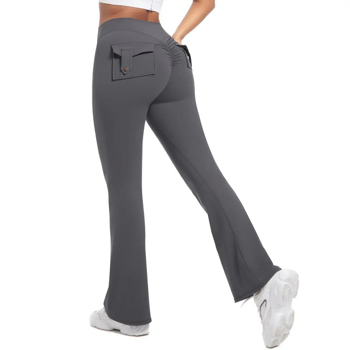 Yoga Flared Pants Womens High Waist Hip Lifting Wide Leg Pants Outdoor Leisure Tights Running Fitness Wear Gym Workout Leggings