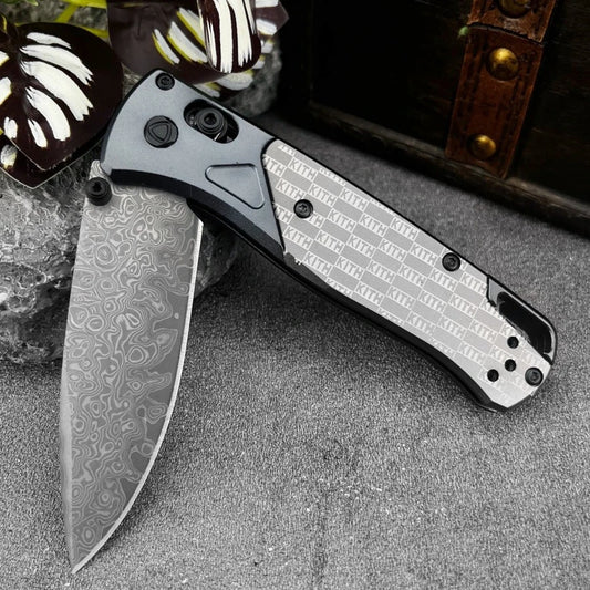 Bugout 535 Axis Lock Folding Knife Damascus Steel EDC