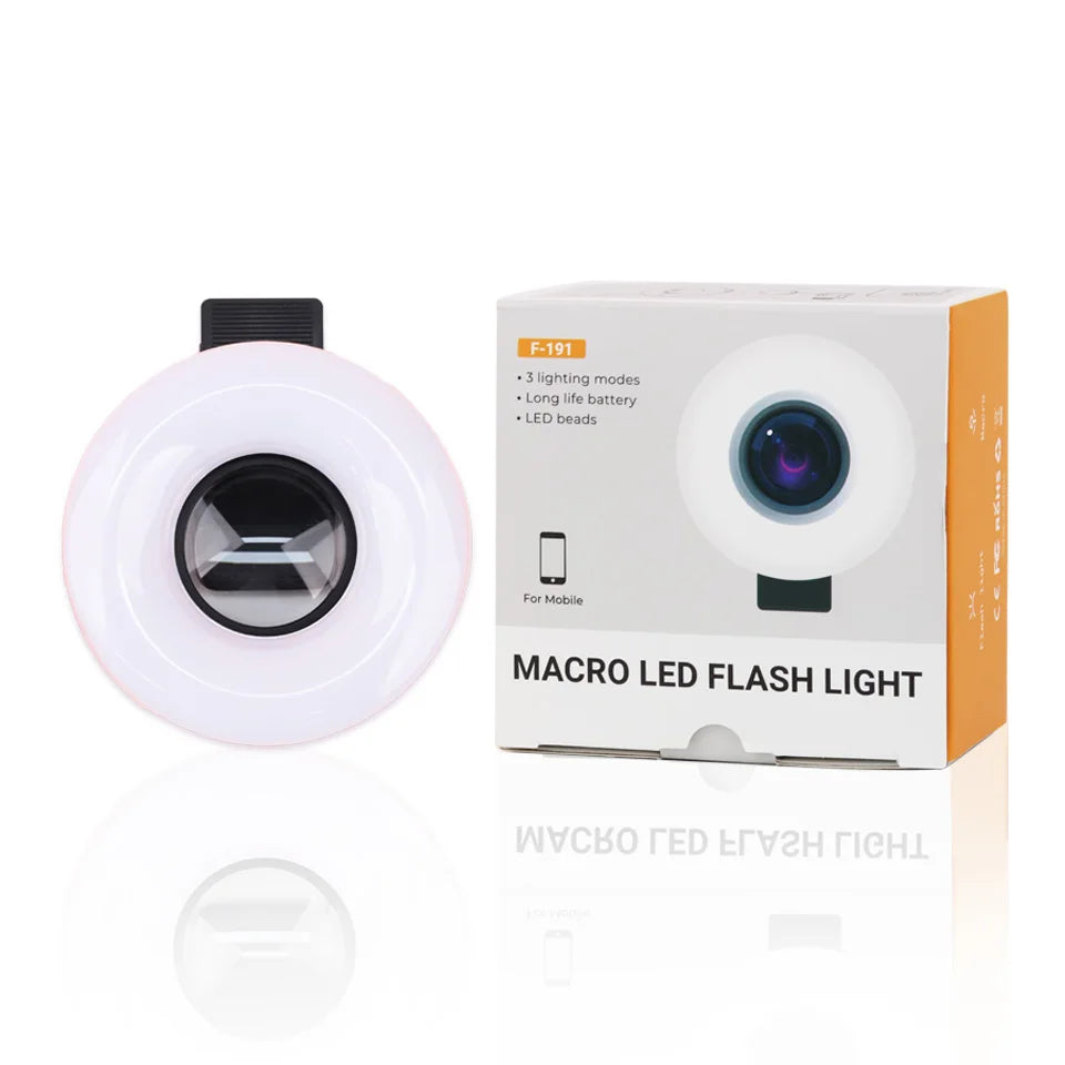 Lashrujade Clip On Mobile Photography Macro Lens With Led Light