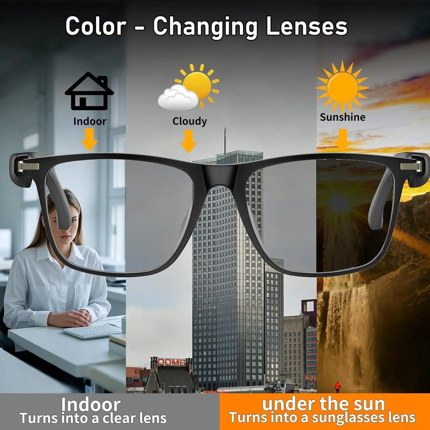 AI Translator Smart Glasses 160 Languages Translation