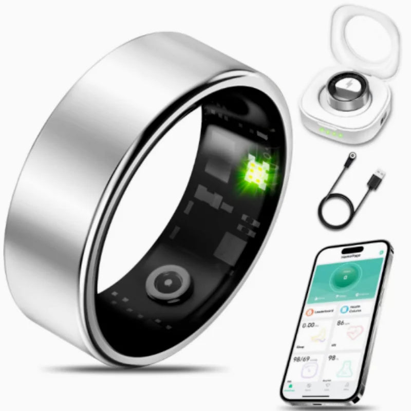 2026 Smart Ring Bluetooth Call Heart Rate Blood Pressure Monitor 5ATM Waterproof Health Ring Men Women For Xiaomi Gift