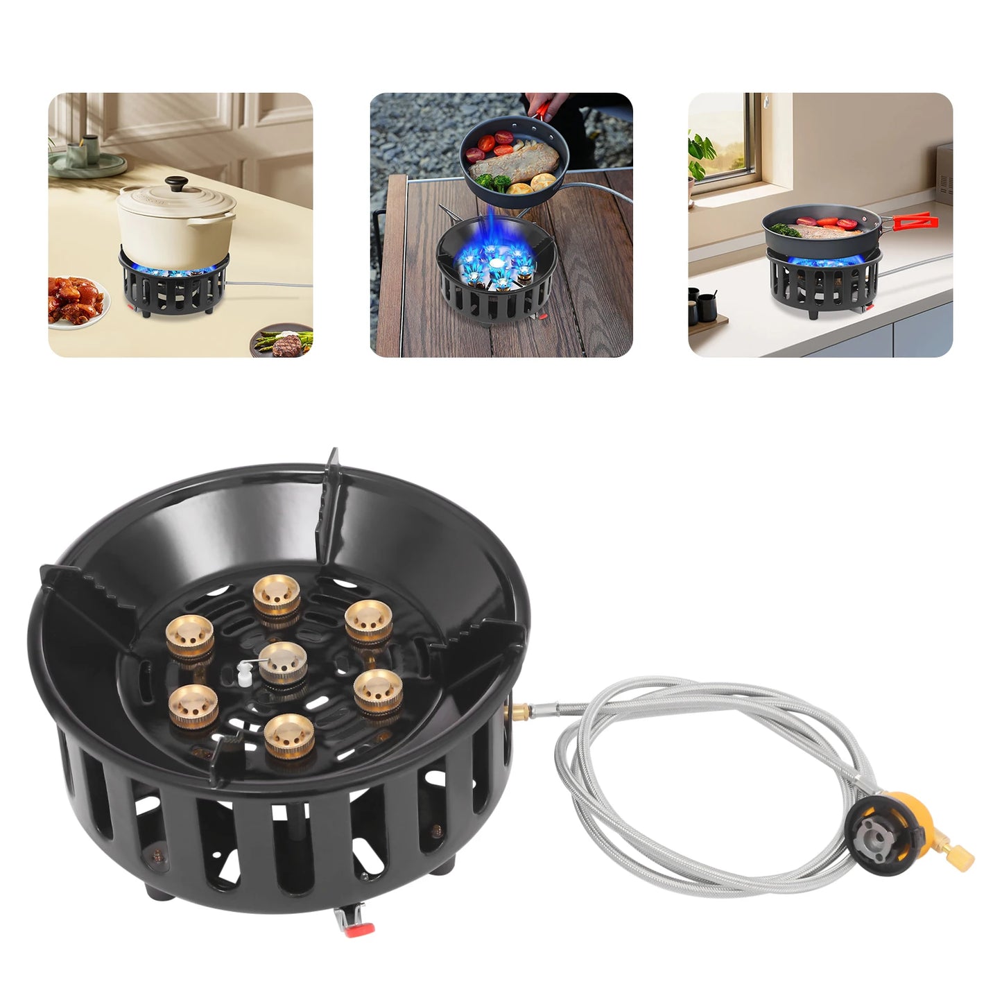 Cold Rolled Steel Portable Camping Stove 72000BTU Windproof