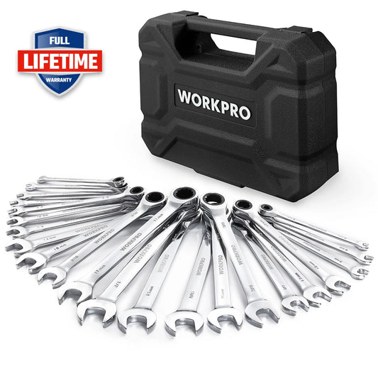 WORKPRO 23pc Ratcheting Wrench Set With Box Tool Kit