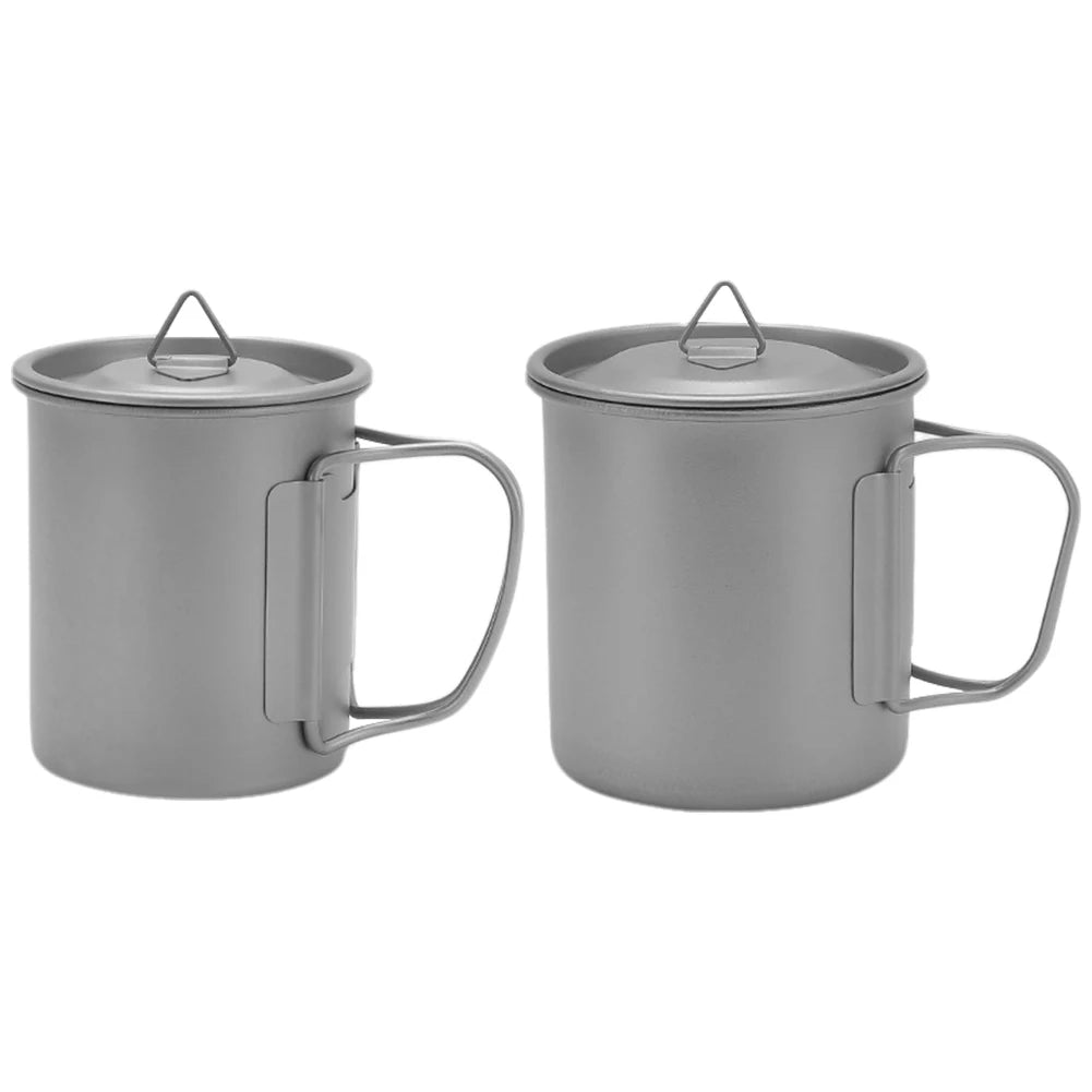 Titanium Insulated Mug Portable Coffee Cup With Handle Lid