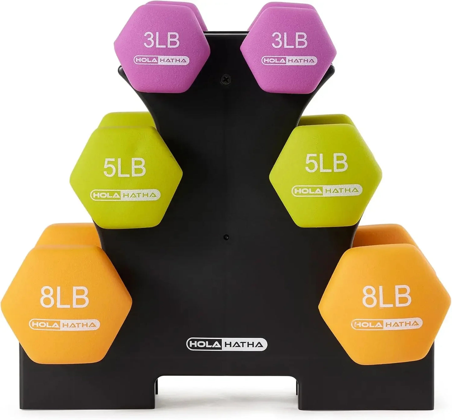 Neoprene Dumbbell Set With Rack For Home Workouts And Tone
