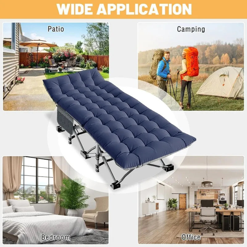 DoCred Folding Camping Cot With Mattress 2 Pack For Adults