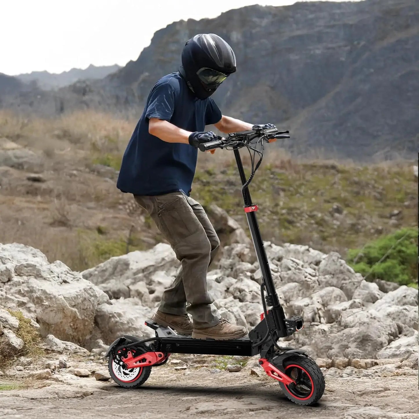 Off Road Electric Scooter Adults, 1600W Motor, 48V18AH Battery, 11" All-Terrain Tires, Heavy Duty E-Scooter with Dual Suspension