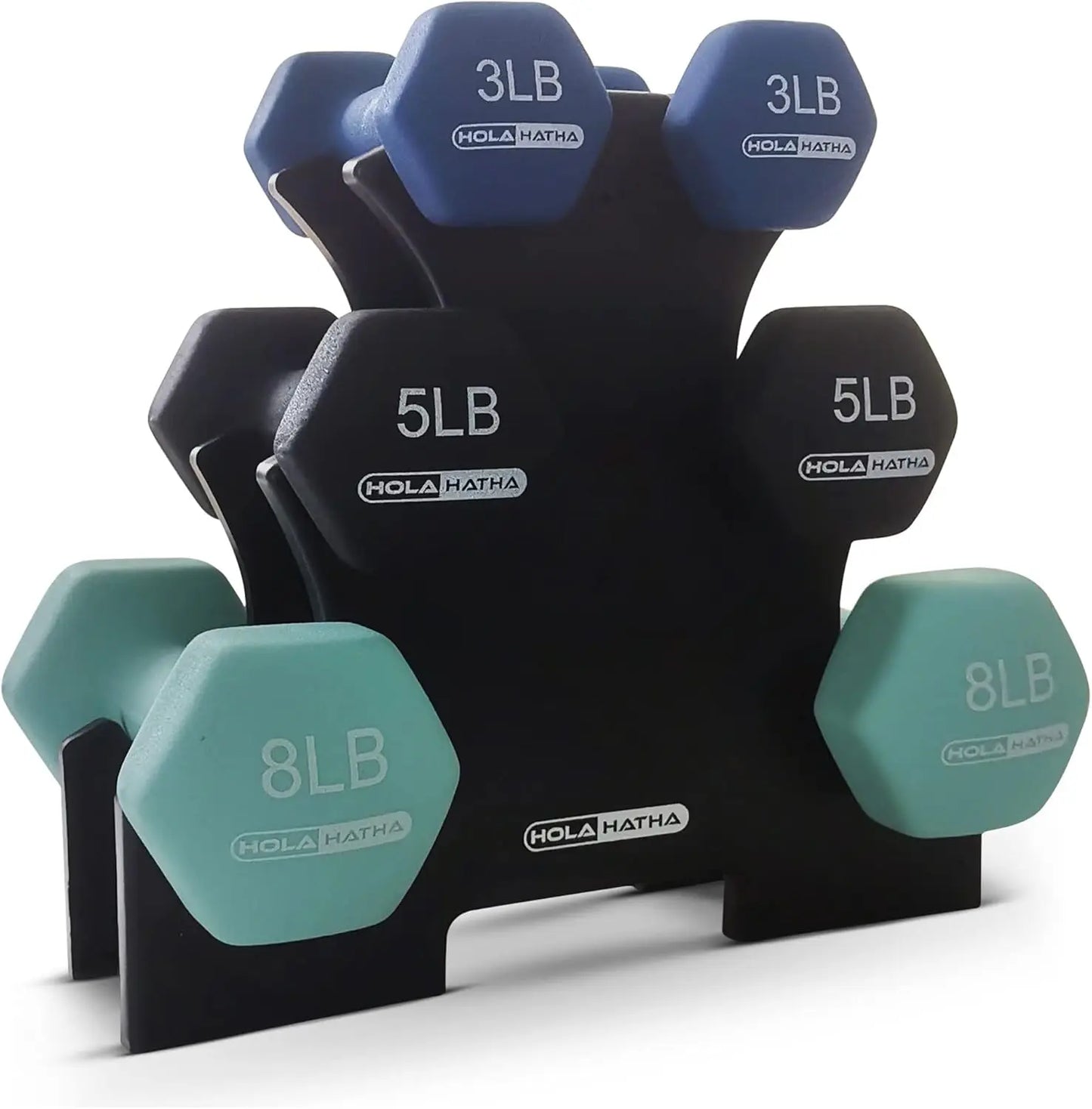 Neoprene Dumbbell Set With Rack For Home Workouts And Tone