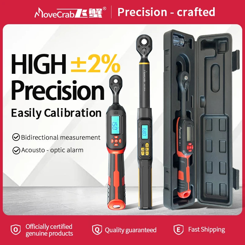 MoveCrab Digital Torque Wrench 1 To 340 Nm With LED Alerts