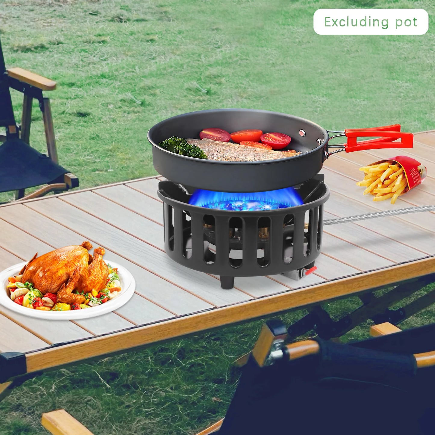 Cold Rolled Steel Portable Camping Stove 72000BTU Windproof