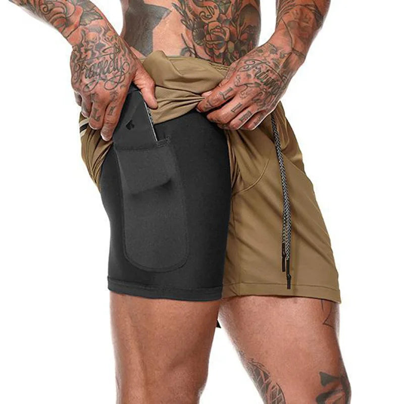 Mens Compression Shorts With Pocket Quick Dry Breathable