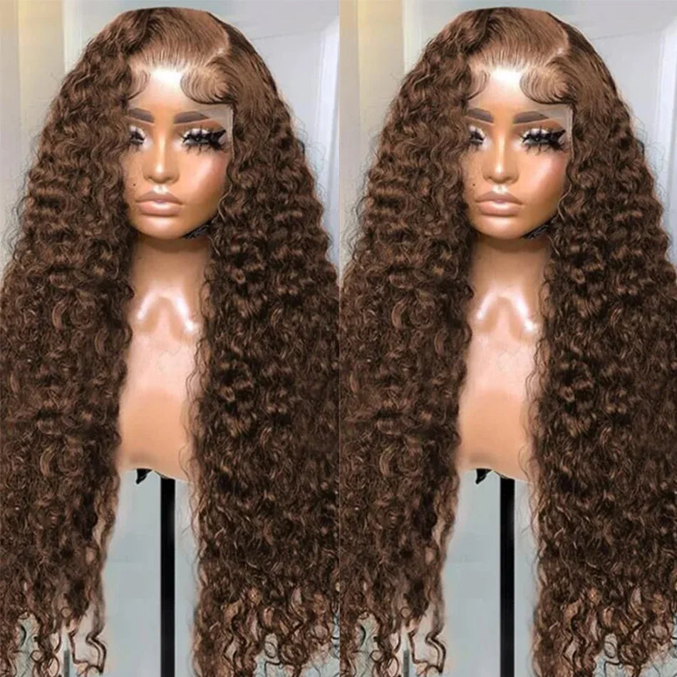 Hairvev Deep Wave Frontal Wig Hd Lace Front Brazilian Hair