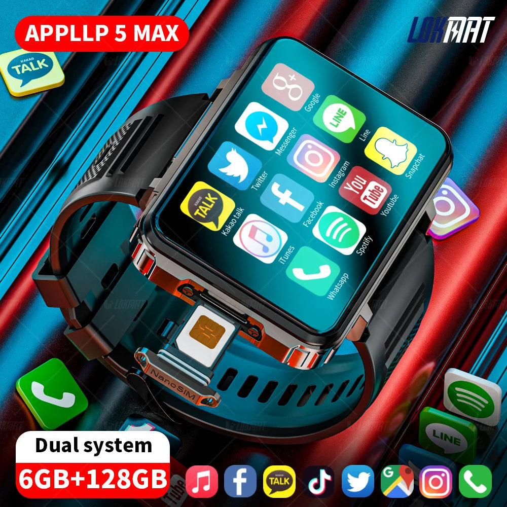 LOKMAT Android Smartwatch Phone 4G Calls Square Big Screen