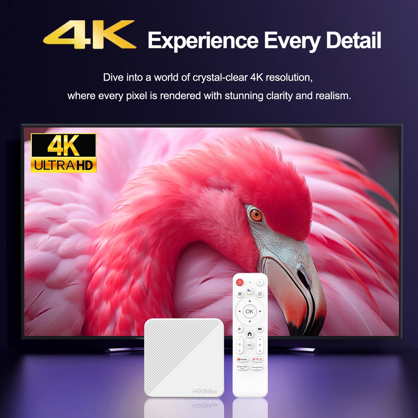 H96 H313 AndroidTVBox QuadCore4KWiFi6 Google Voice Enabled