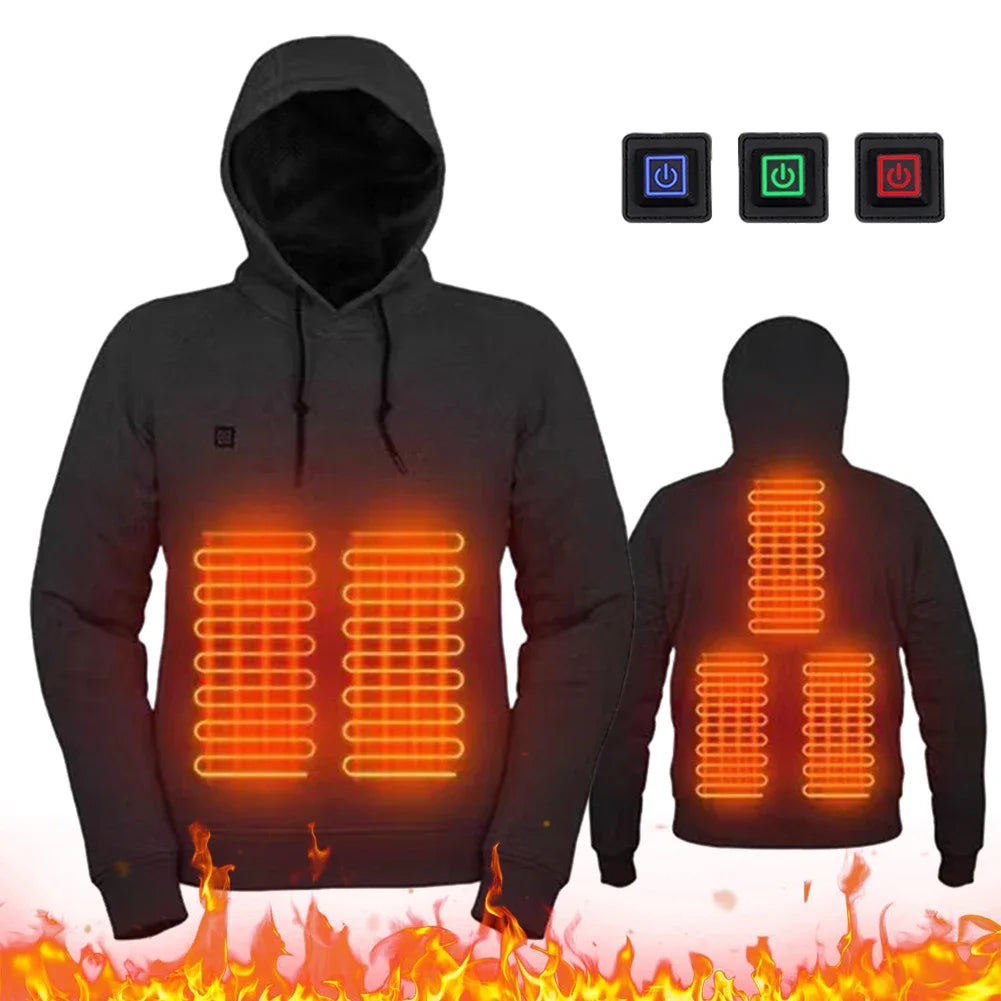 Unisex USB Heated Hoodie With 3 Heat Levels Outdoors
