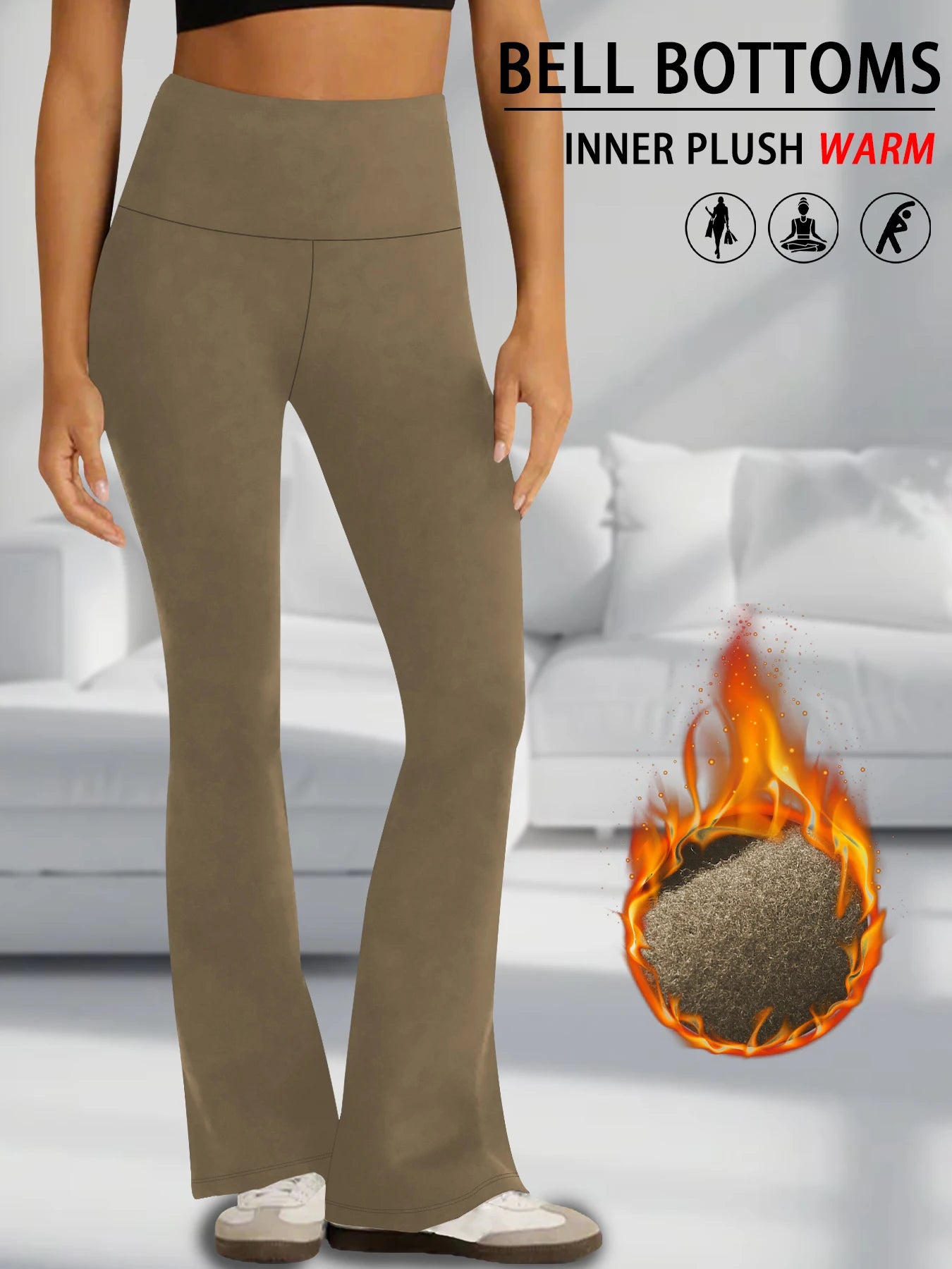 Women's Super Soft Flare High Waisted Yoga Leggings Tummy Control