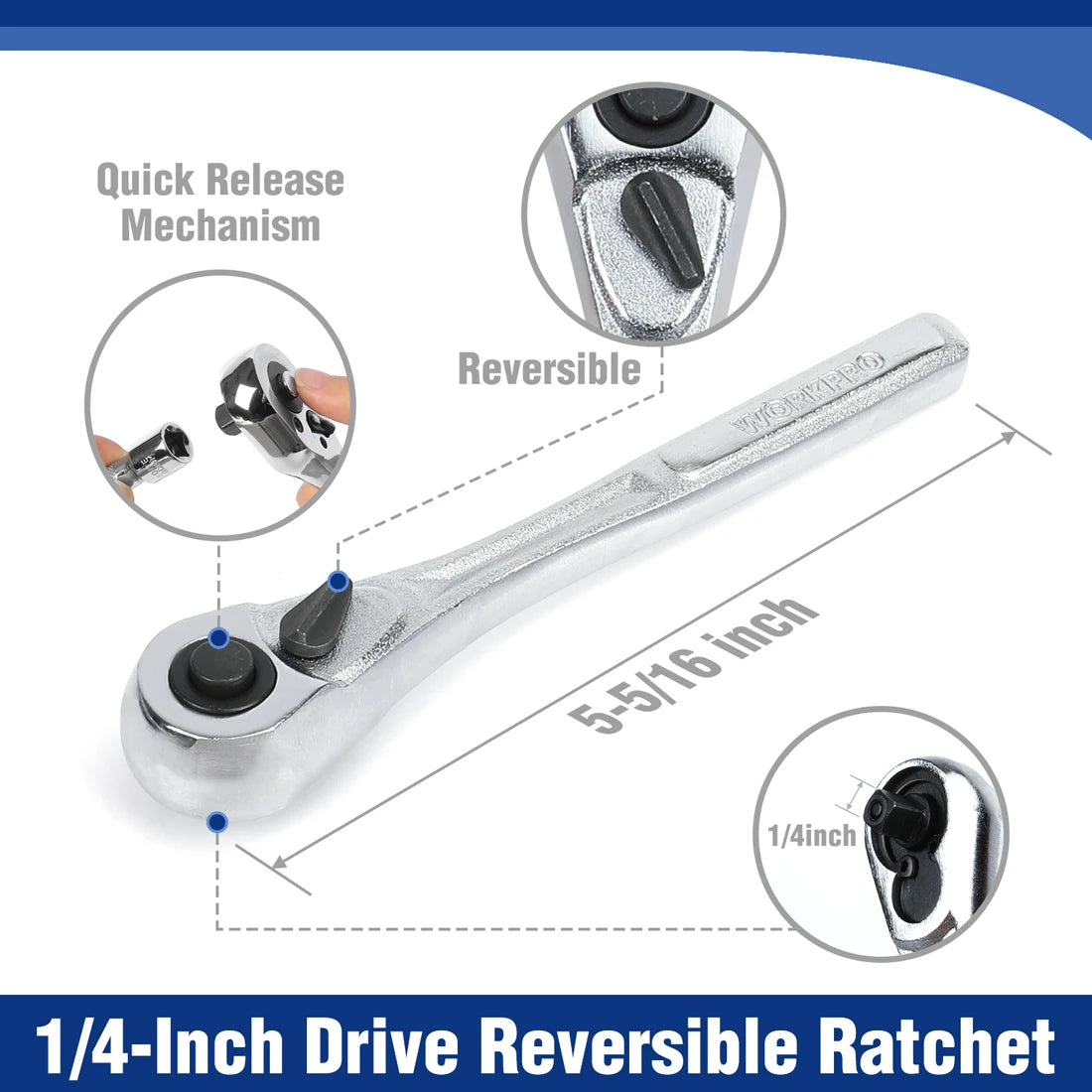 WORKPRO 69 Piece Ratchet Wrench And Screwdriver Bits Set