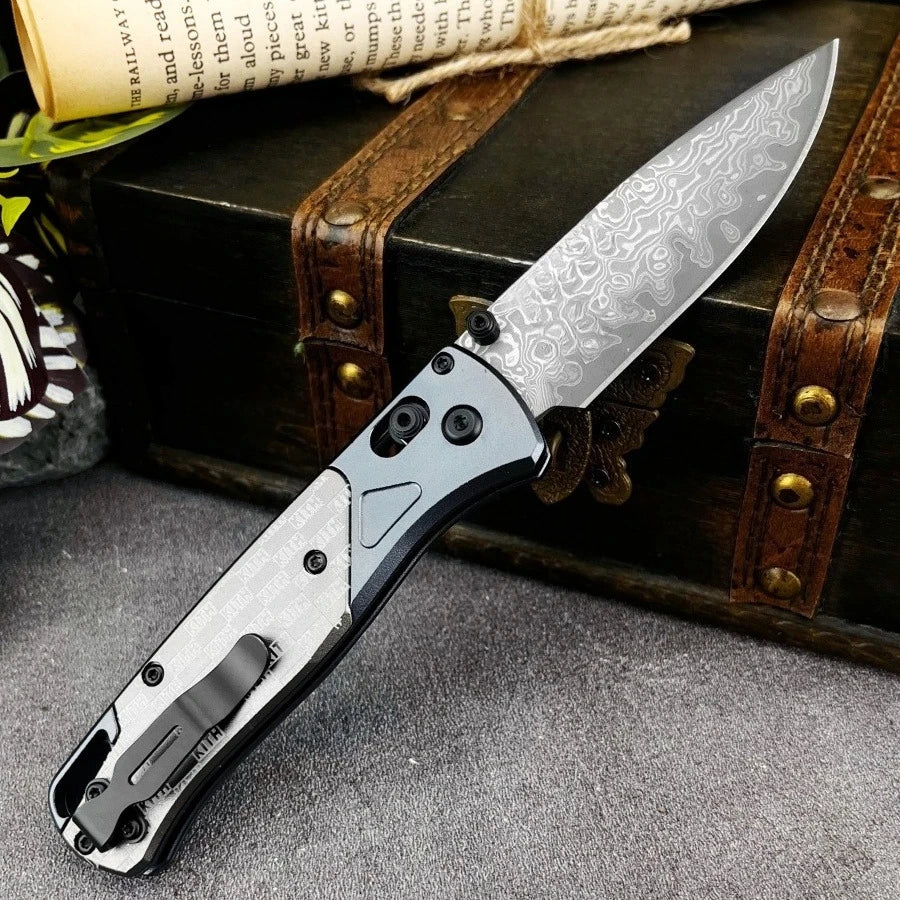 Bugout 535 Axis Lock Folding Knife Damascus Steel EDC