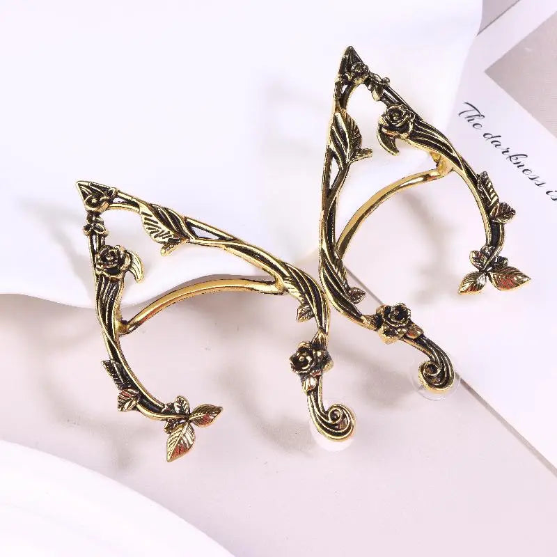 Gothic Elf Metal Ear Cuffs Clip Earrings 2 Pack Gift