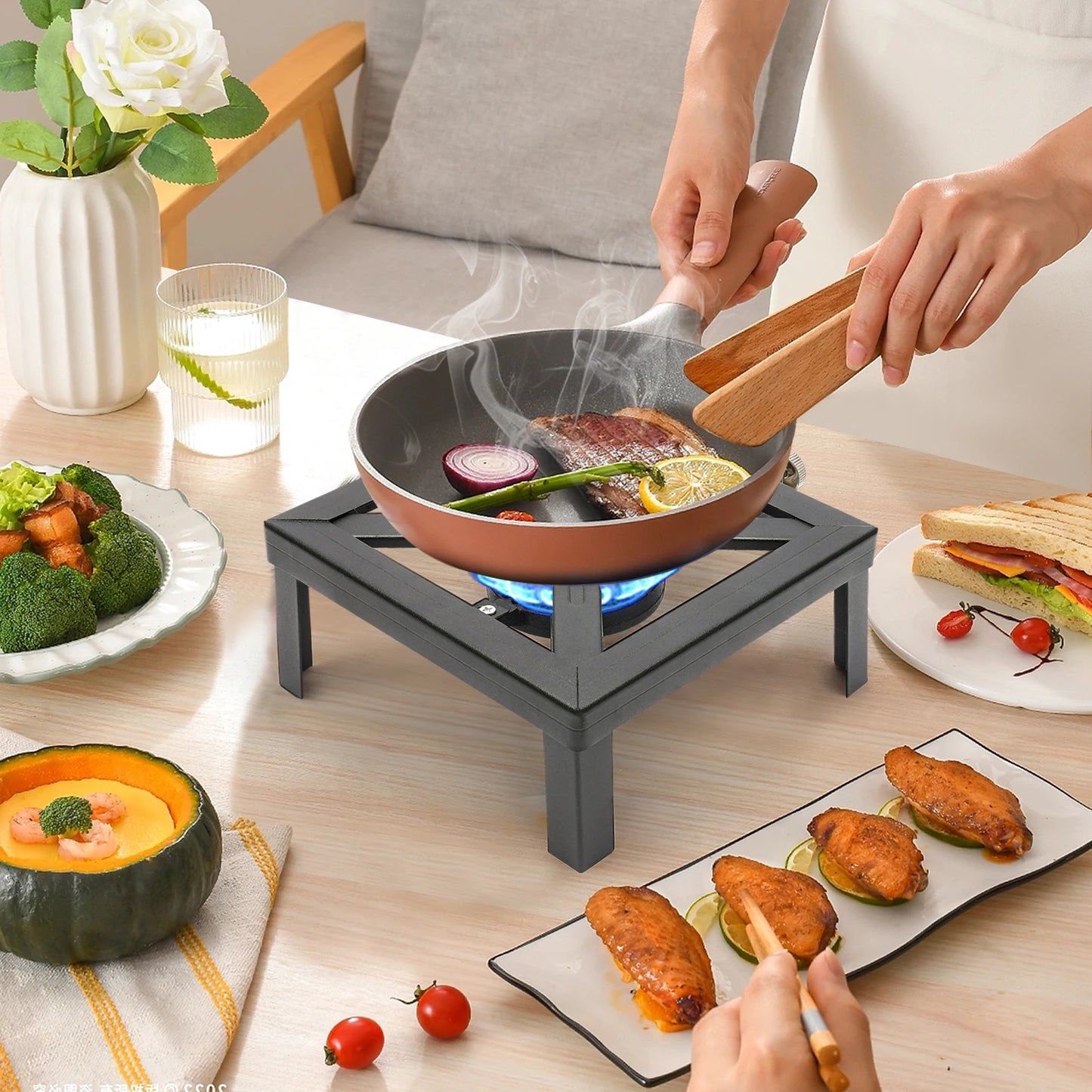 Portable Single Burner Gas Stove for Outdoor Propane Cooking