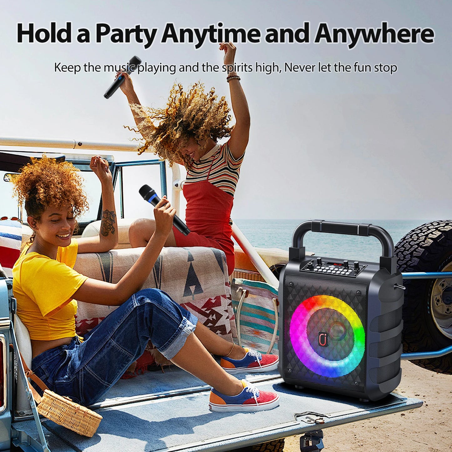 FanFun Wireless Bluetooth Speaker Karaoke System With Mic