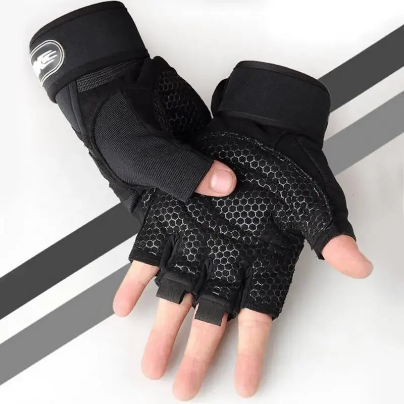 Weightlifting Gloves Half Finger Non Slip Wrist Support