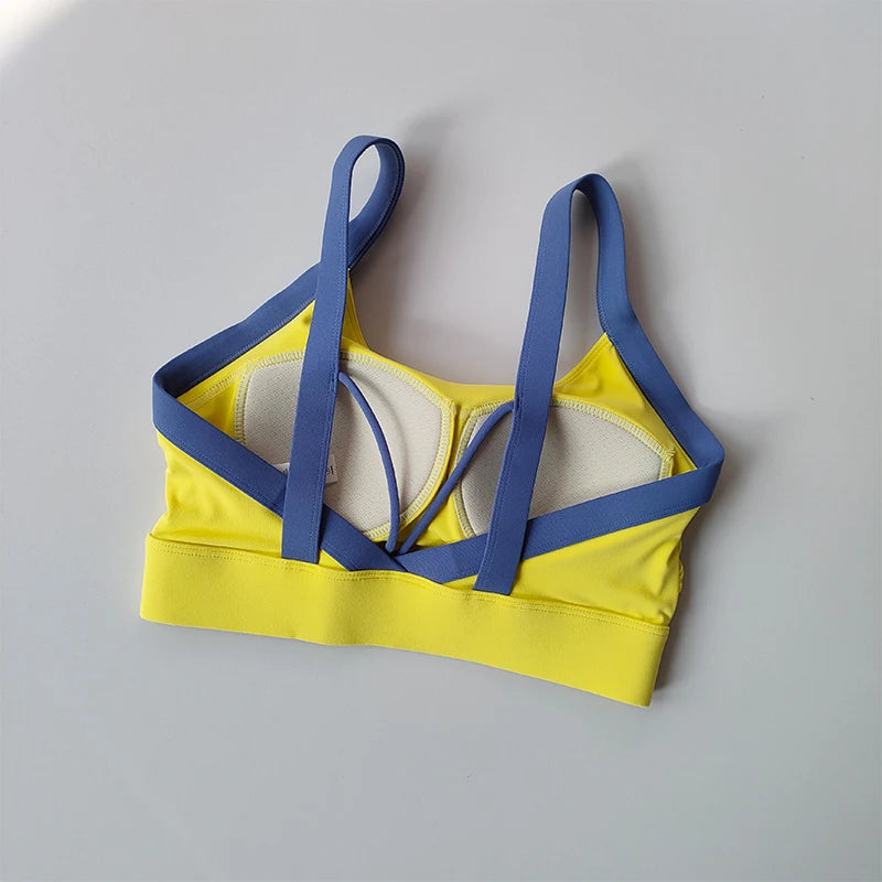 Women Open Back Sports Bra Yoga Fitness Top For Gym