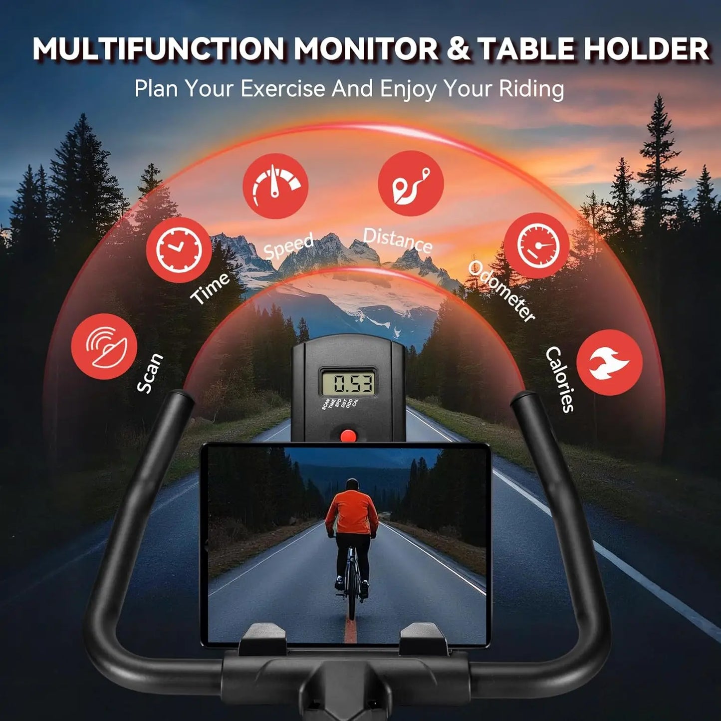 Indoor Cycling Bike With Silent Belt Drive And Flywheel