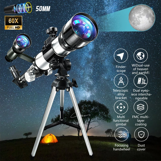HD Astronomical Telescope 20To60X50Mm Multi Coated Optics