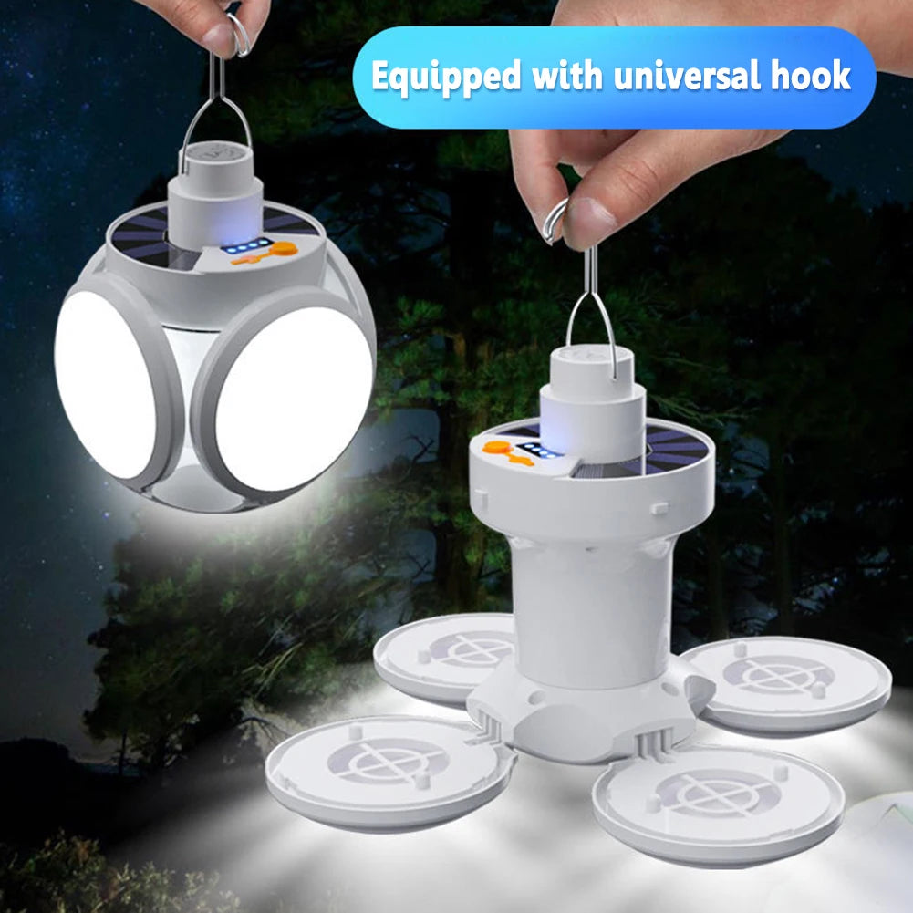 Solar Camping Light LED Rechargeable Lantern With 5 Gears