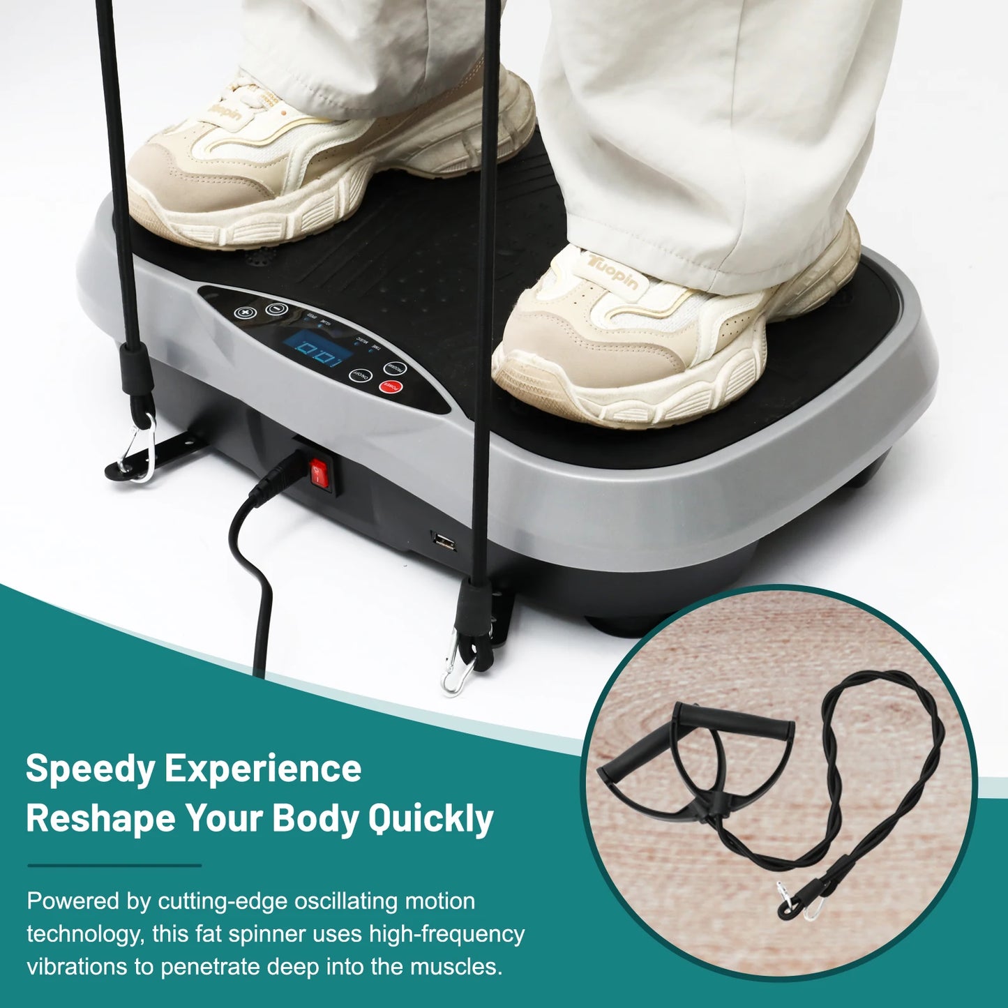 H Vibration Plate Exercise Machine Fat Burning Home Fitness
