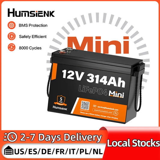 Humsienk 12V 314Ah LiFePO4 Battery 100A BMS For RV