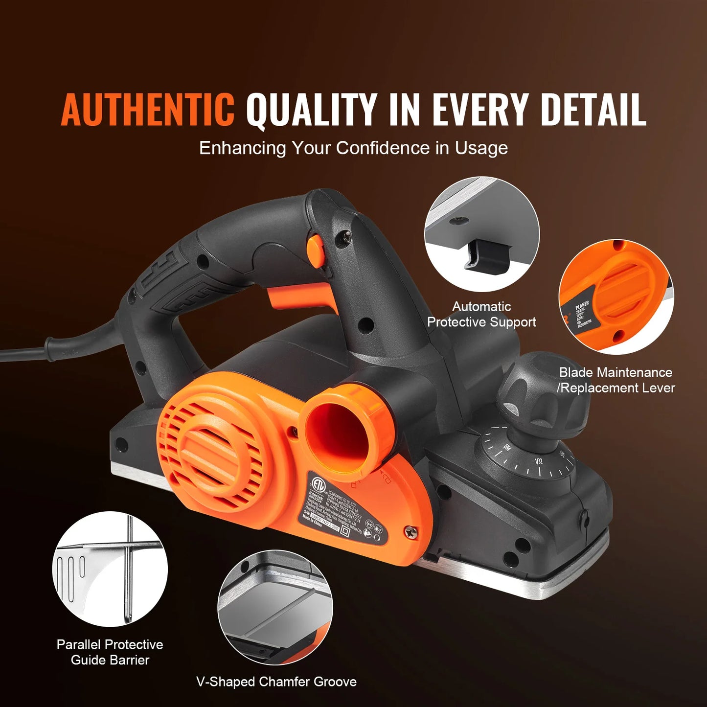 SucceBuy Corded Electric Hand Planer For Woodworking