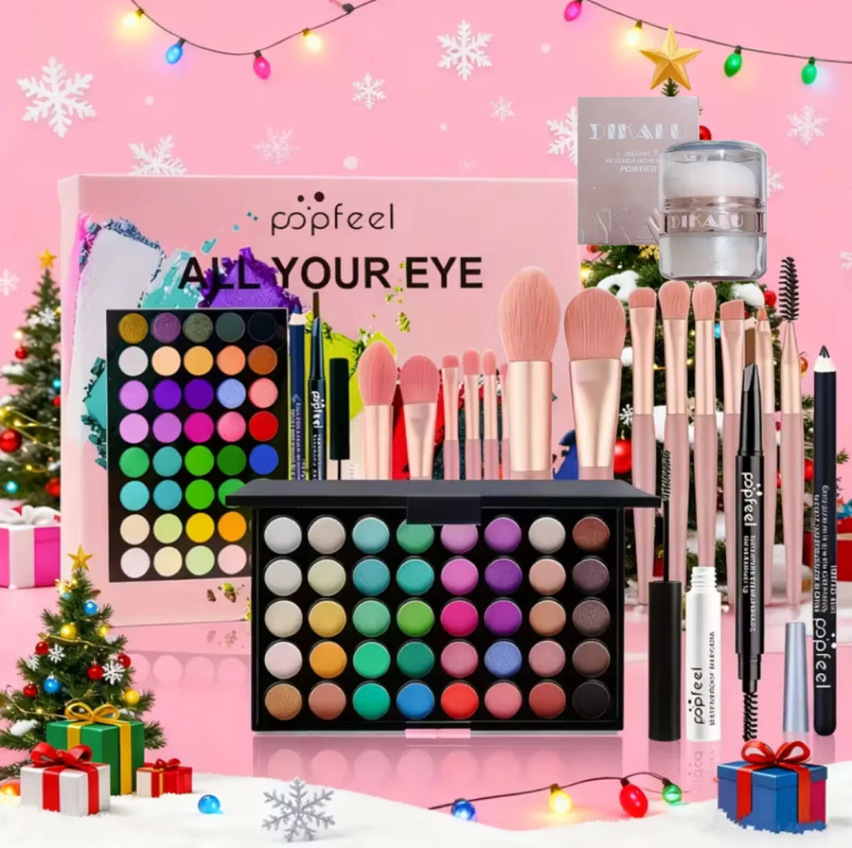 All-in-One Full Face Makeup Kit with Brush and Highlighter