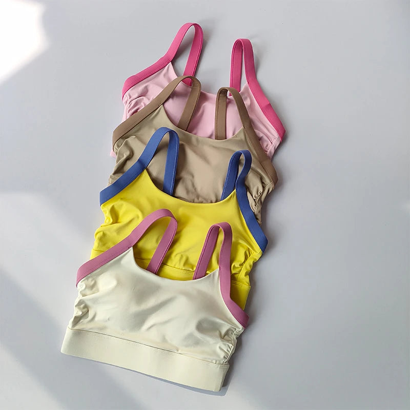 Women Open Back Sports Bra Yoga Fitness Top For Gym