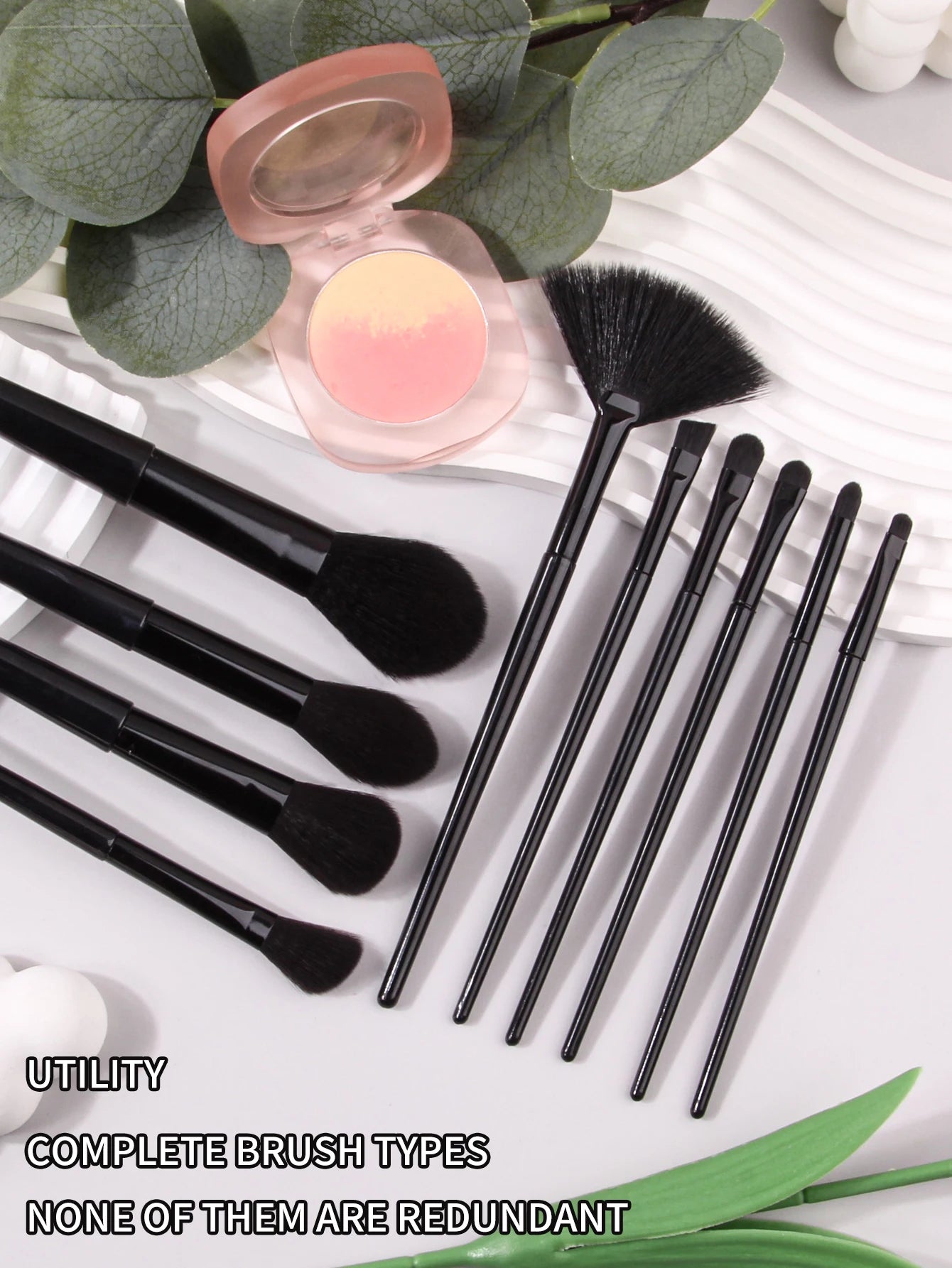 High Quality 10 Piece Soft Bristle Makeup Brush Set