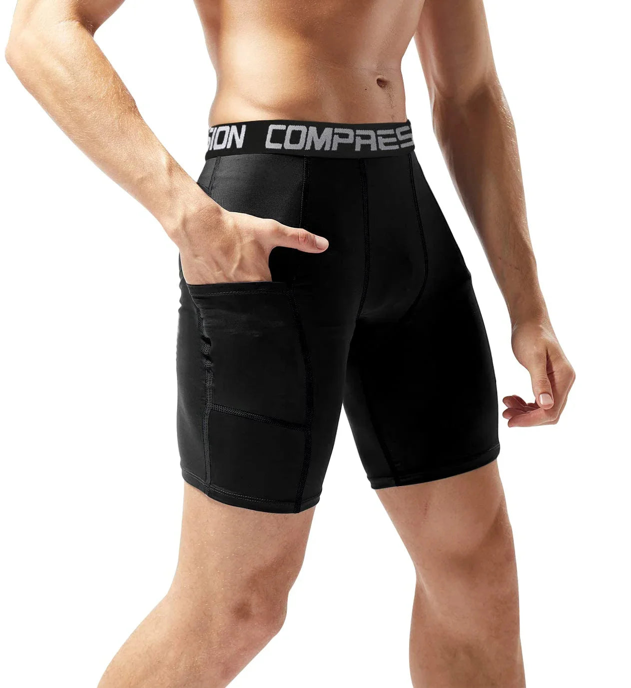 Jeephoo Men's Athletic Compression Shorts Lightweight