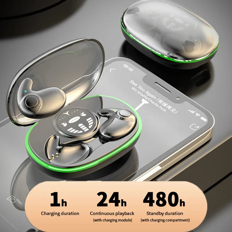 Invisible Earphones Bluetooth 5.3 Noise Reduction Earbuds