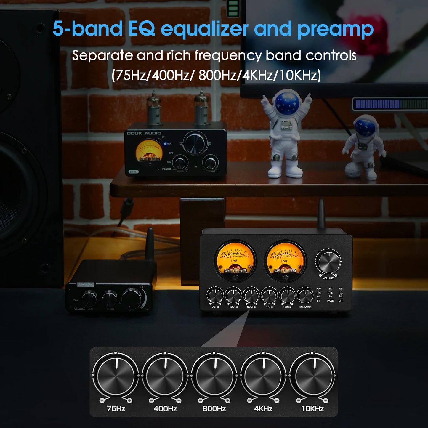 Nobsound EQ5 FiveBand EQ Preamp Bluetooth Audio Processor